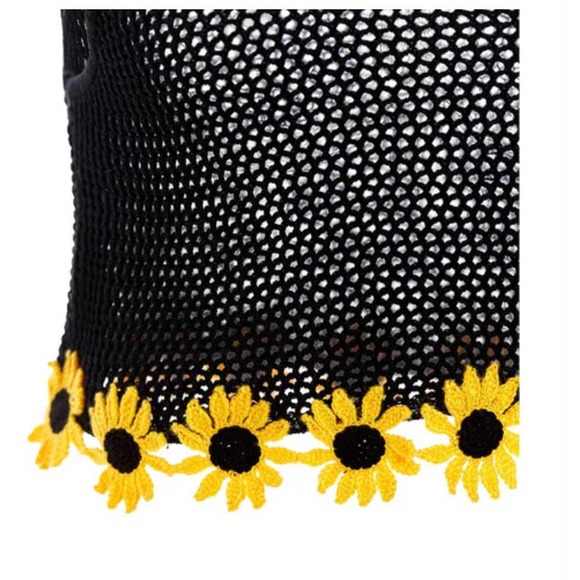 Agua Bendita Free People Colaboration Brit Sunshower Crop Top Tank Black Size S - Picture 12 of 12